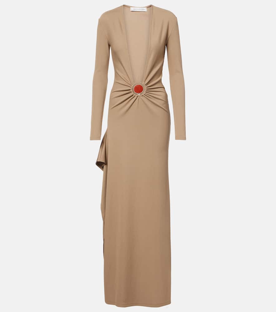 Mineral Stone embellished jersey maxi dress