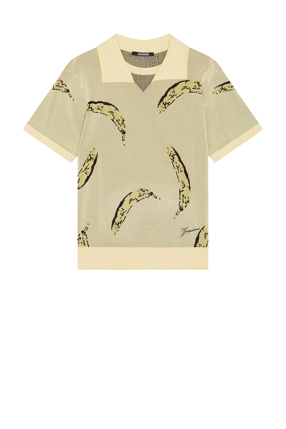 JACQUEMUS Le Polo Marino in Banana Jacquard Yellow - Yellow.  XL/1X also in