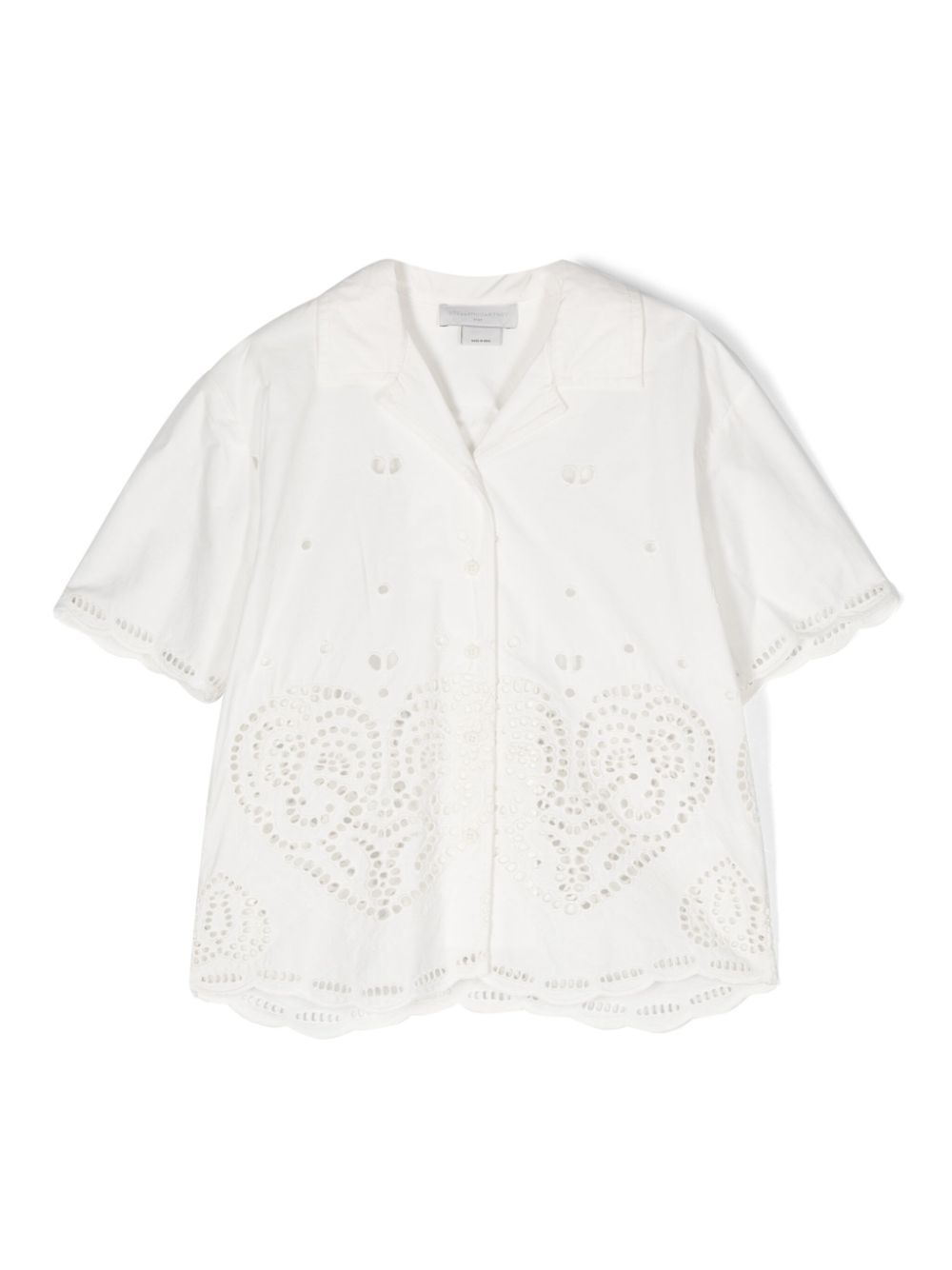 Broderie-anglaise cotton shirt - White