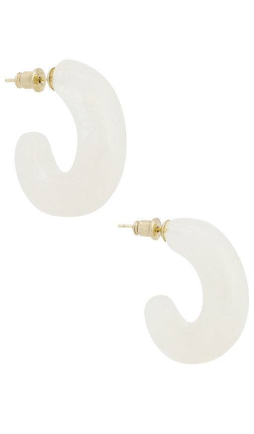 Casa Clara Acacia Hoop Earrings in White