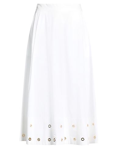 Woman Midi skirt White Size 6 Cotton