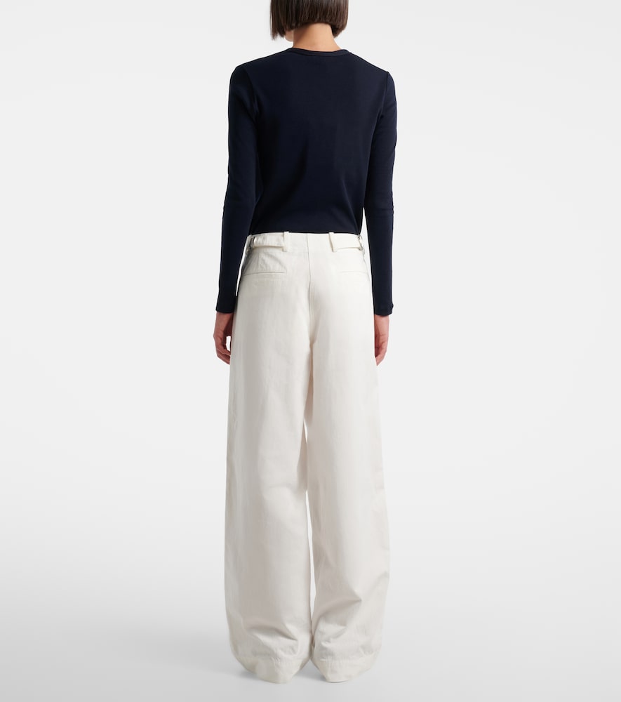 Fadry cotton gabardine wide-leg pants