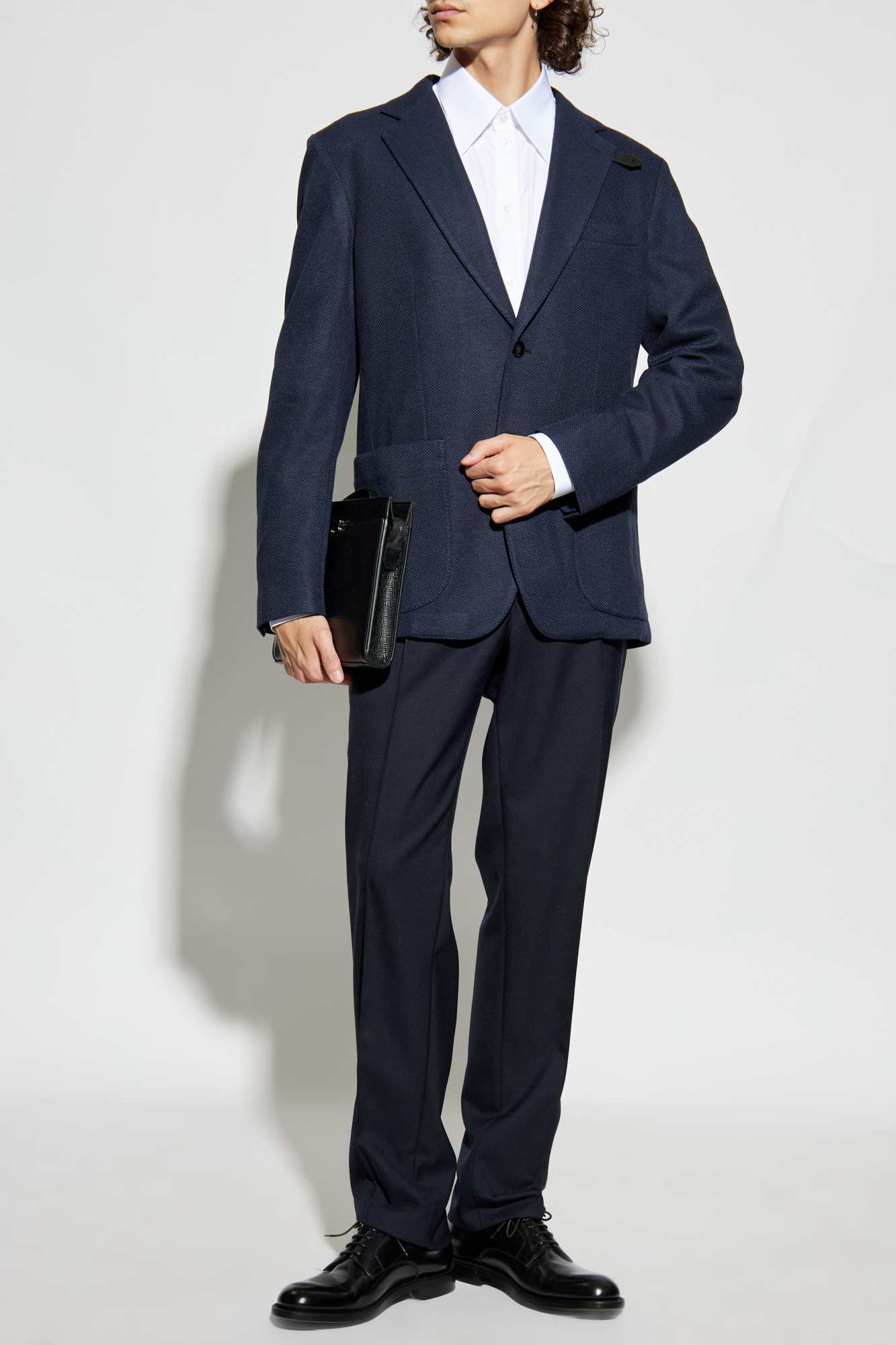 Blazer With Double Vent, Men's, Navy Blue