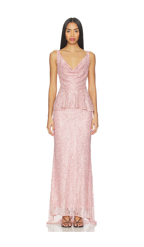 AKNVAS Klara Beaded Gown in Pink. - 2 also