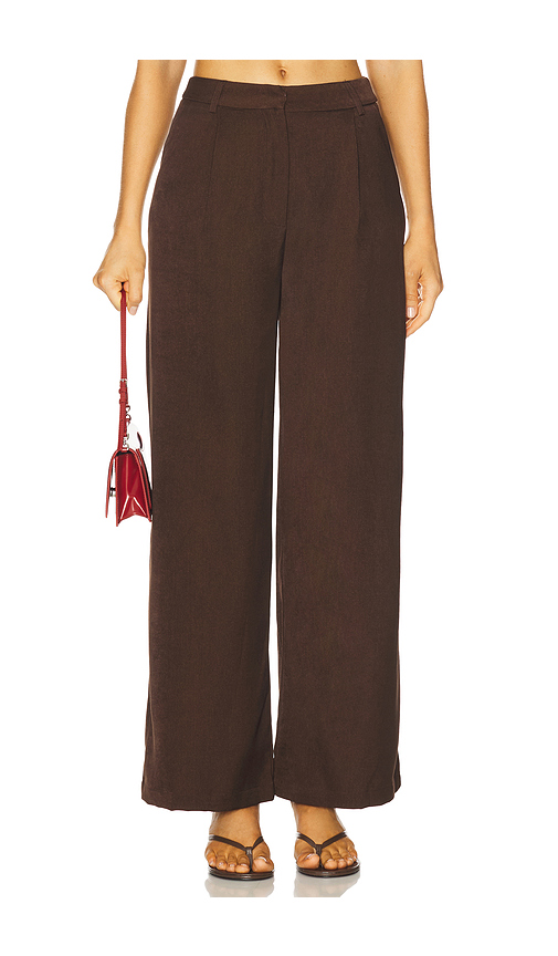 Runaway The Label Arla Wide Leg Pants in Chocolate. XL. Also in L, M