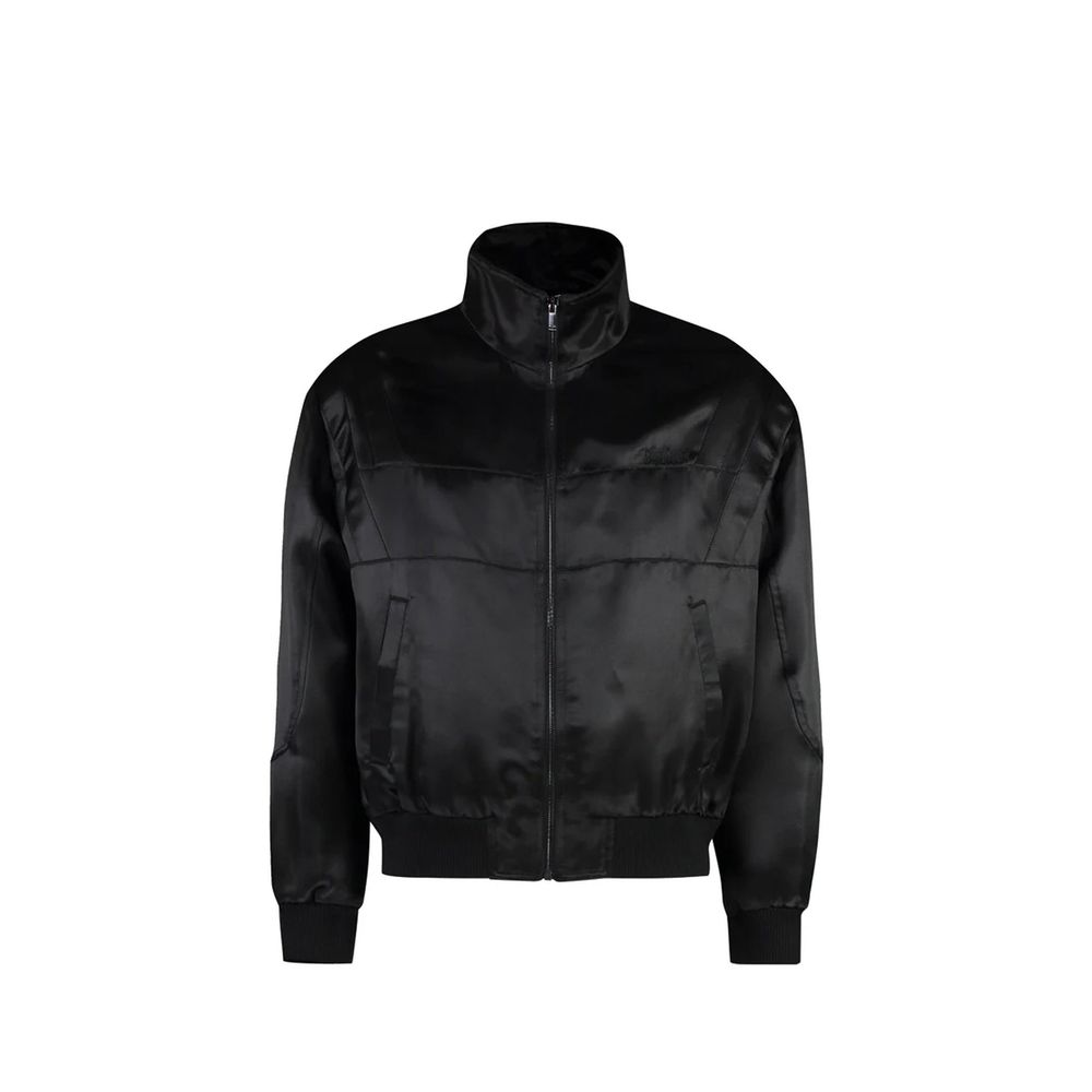 Silk and Viscose Bomber Jacket — Black