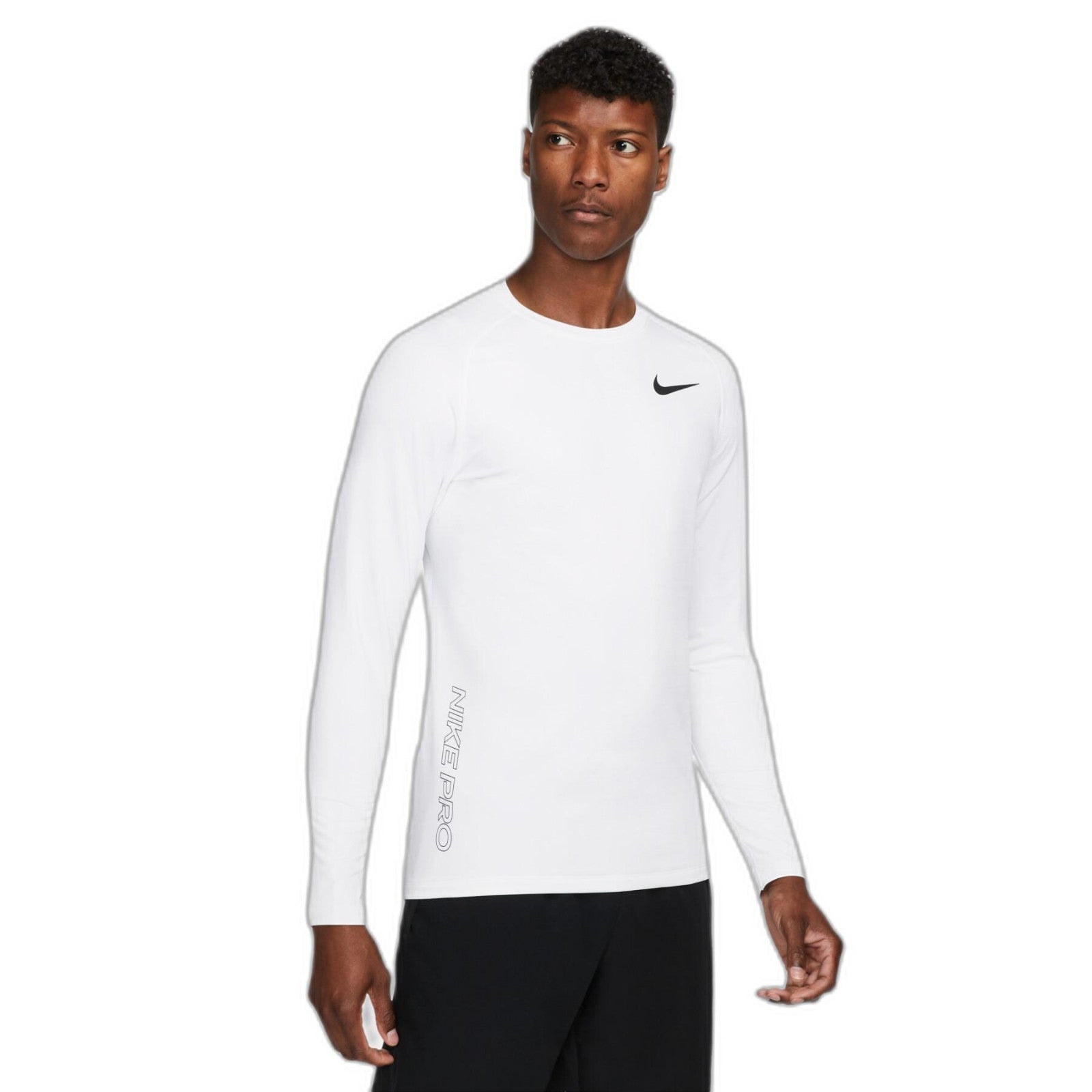 Pro Warm Top Men's White Stretch Long Sleeve Pullover Performance SRT586