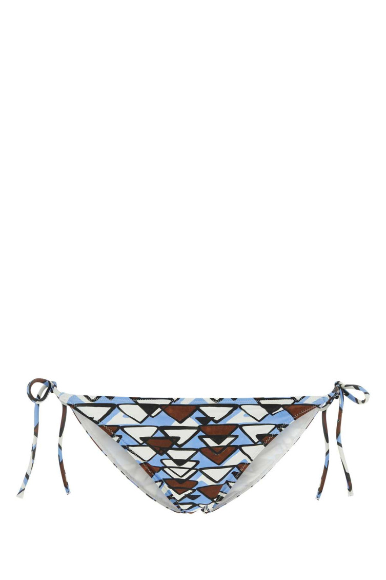 Printed Stretch Nylon Bikini Bottom