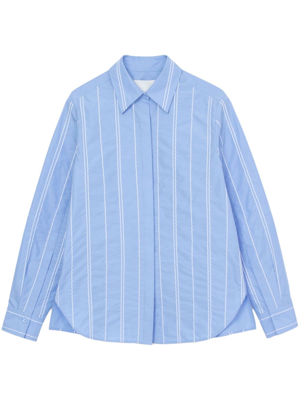 Stripe-pattern cotton-blend shirt - Blue