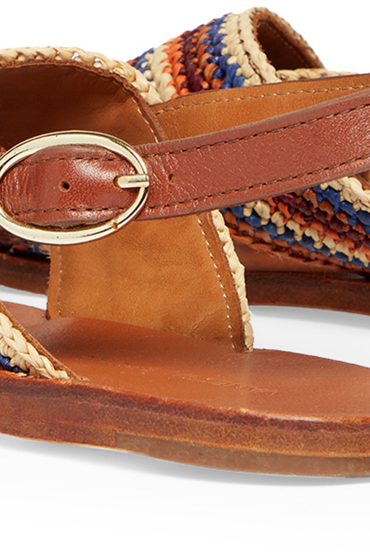 Flat raffia sandals