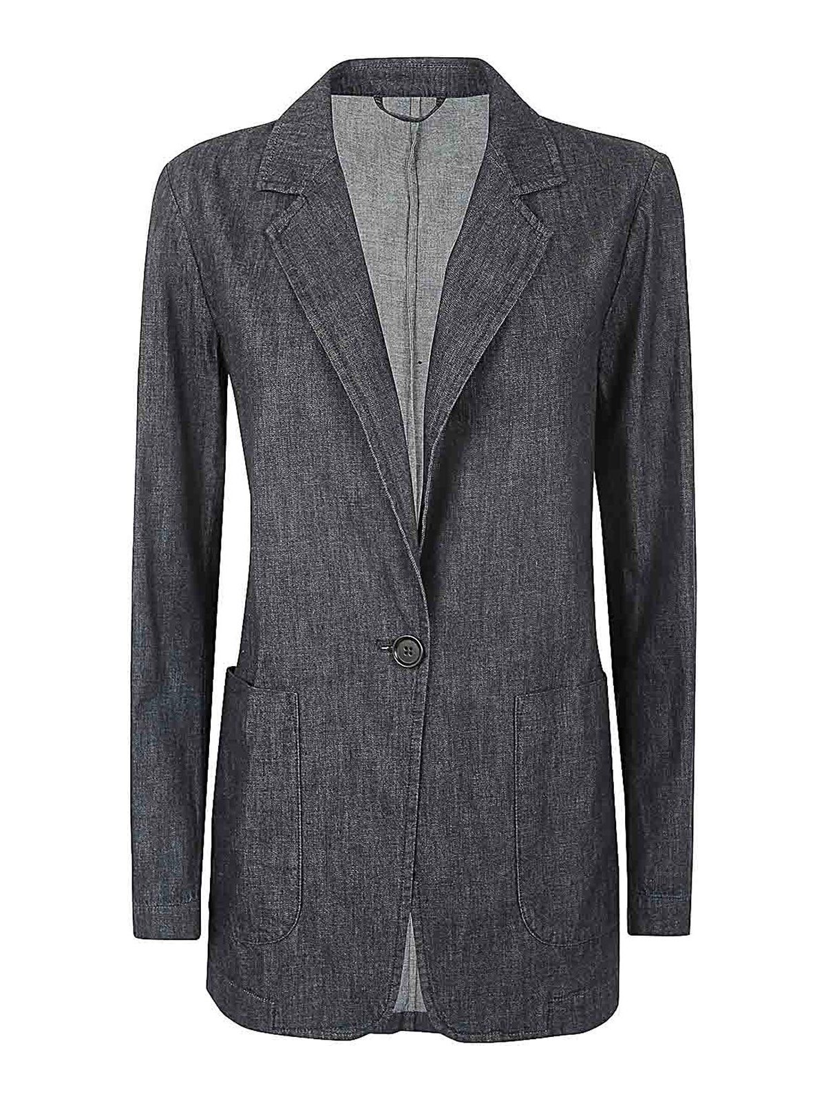 Denim-effect Single-breasted Jacket