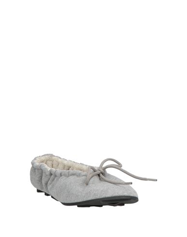 Woman Ballet flats Light grey Size 10 Textile fibers