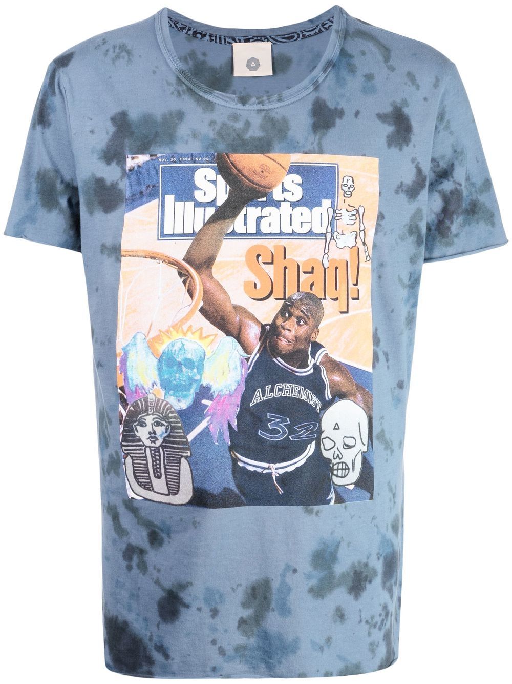 Graphic print tie-dye T-shirt - Blue