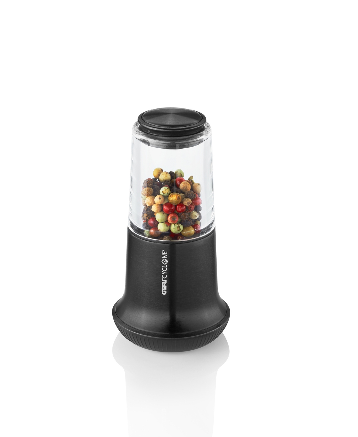 Stainless Steel With Ceramic Grinder Black Finish Small Salt or Pepper Mill - Black