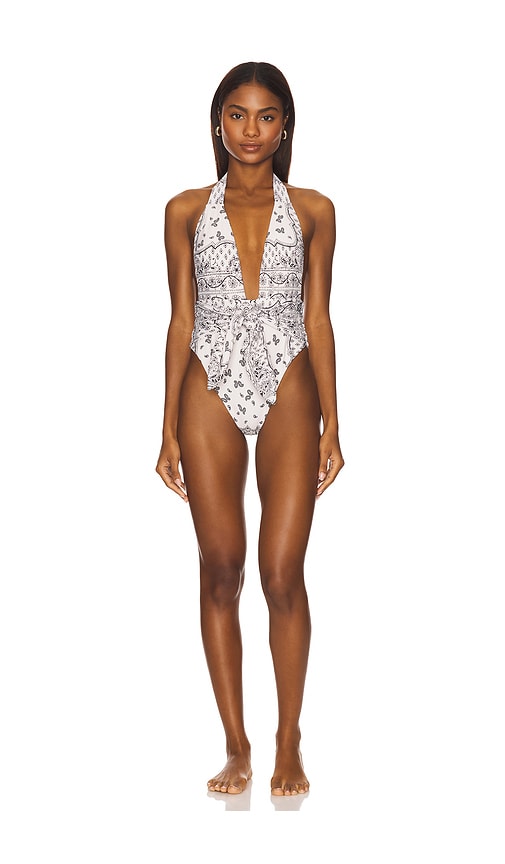 Montce Tropez Tie-Up One Piece in Ivory. -  S also in L