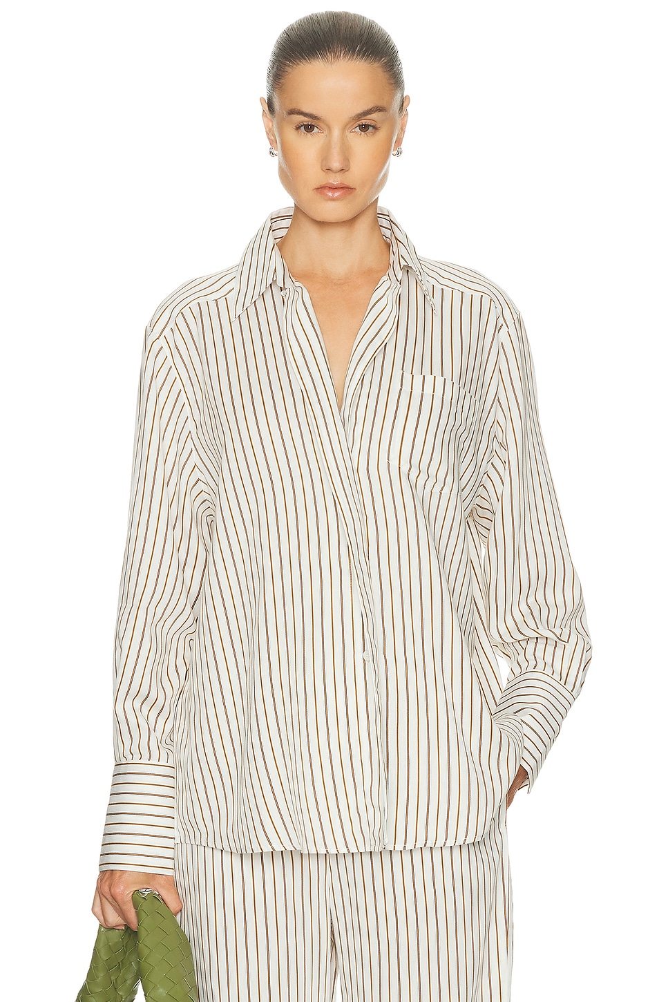 House of Dagmar Fluid Stripe Shirt in Crea