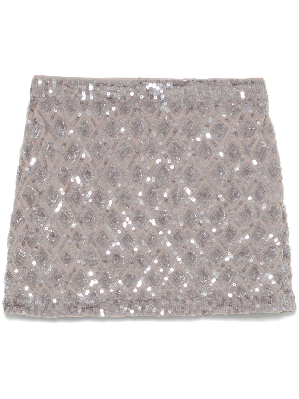 Sequinned mini skirt - Neutrals