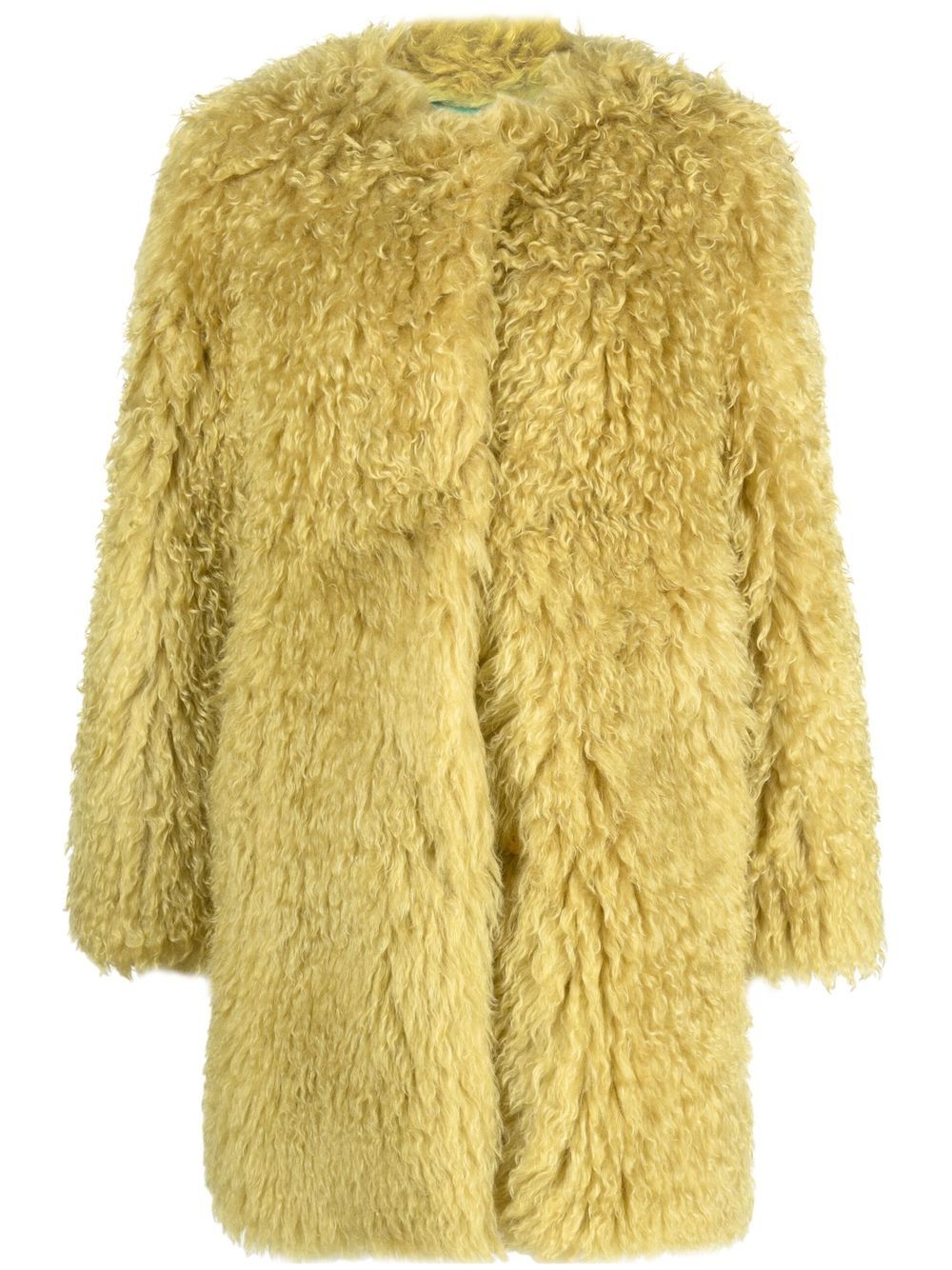 Oversized teddy coat - Yellow