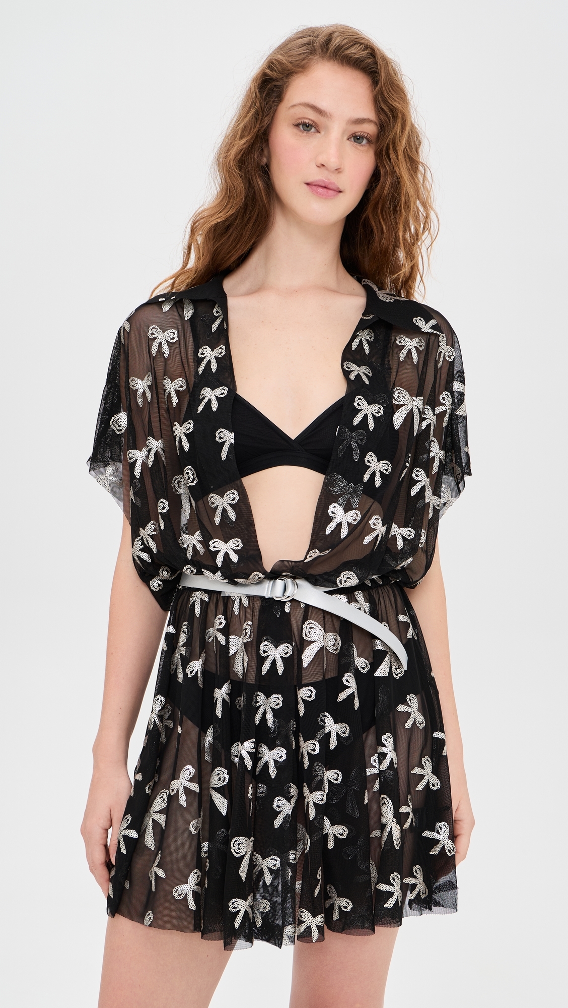 Super Oversized Boyfriend Mini Dress Black/Silver