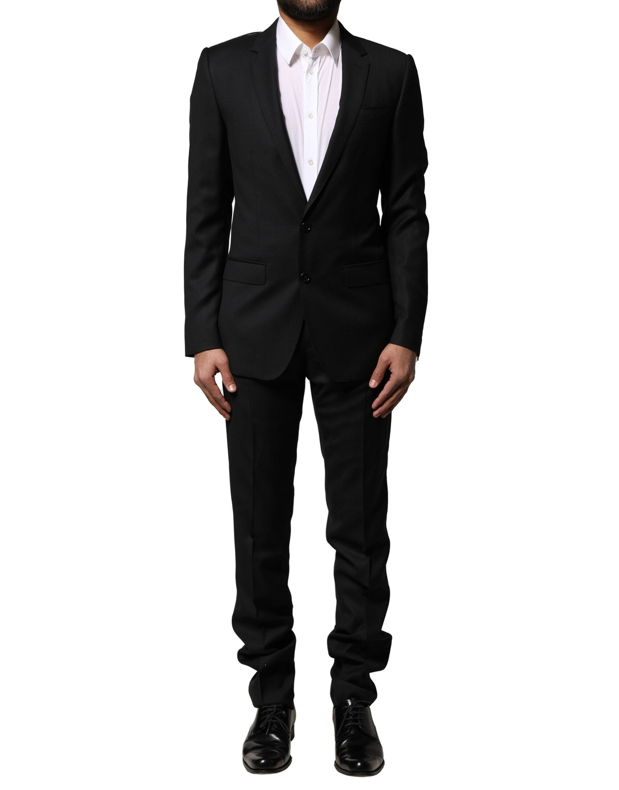 Virgin Wool and Silk Pant Suit — Black
