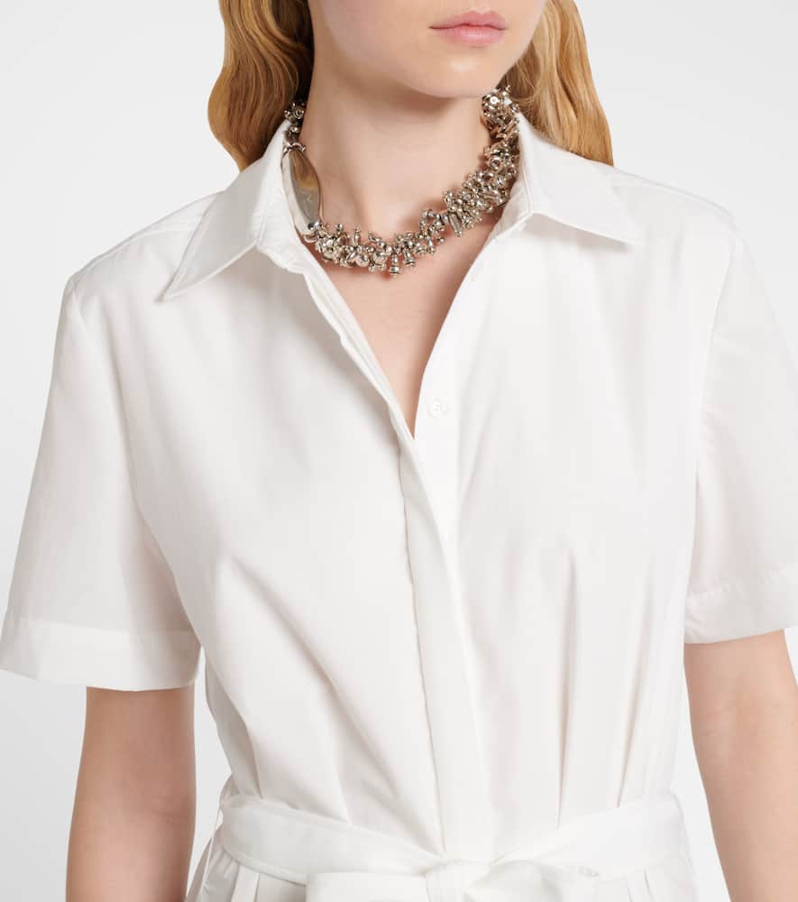 Jenner poplin and lace shirt dress