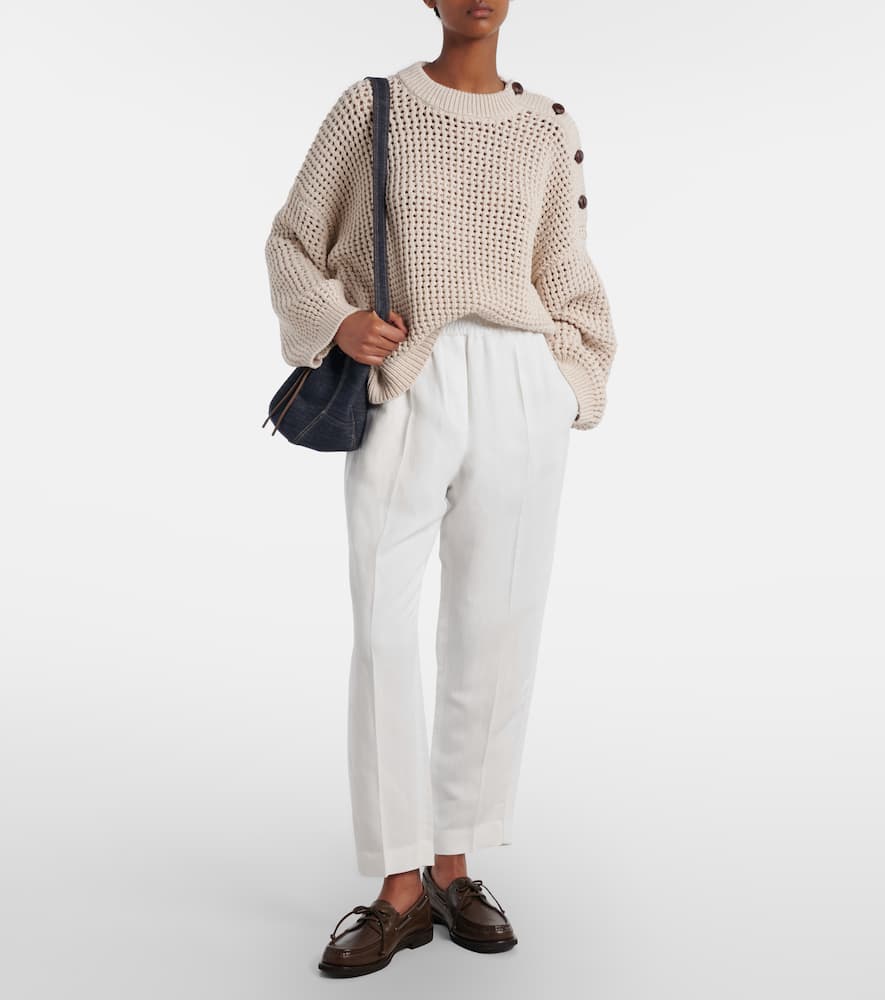 Mid-rise straight pants