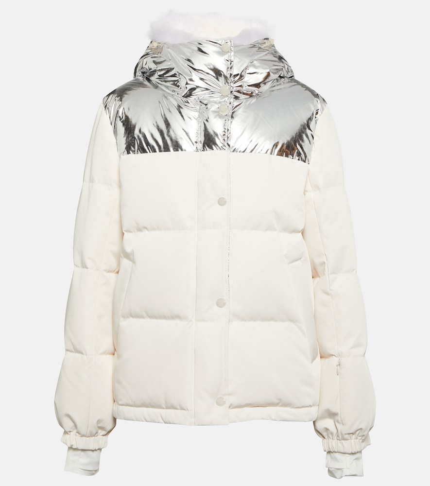 Shearling-trimmed down jacket