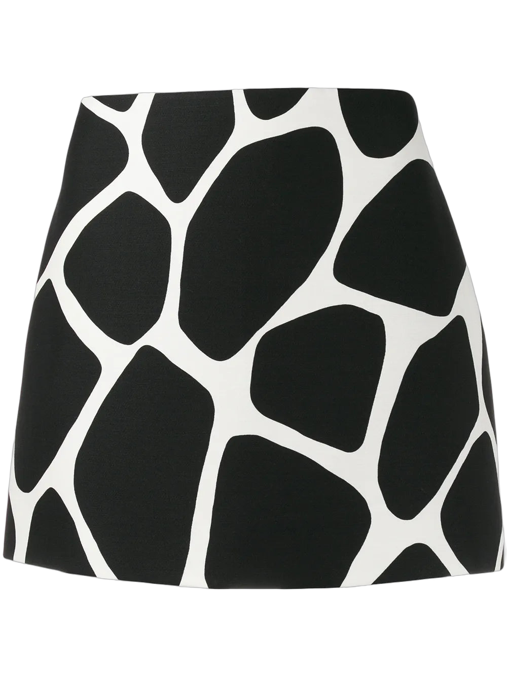Giraffe-Print Virgin Wool-Silk Blend Skirt — Black