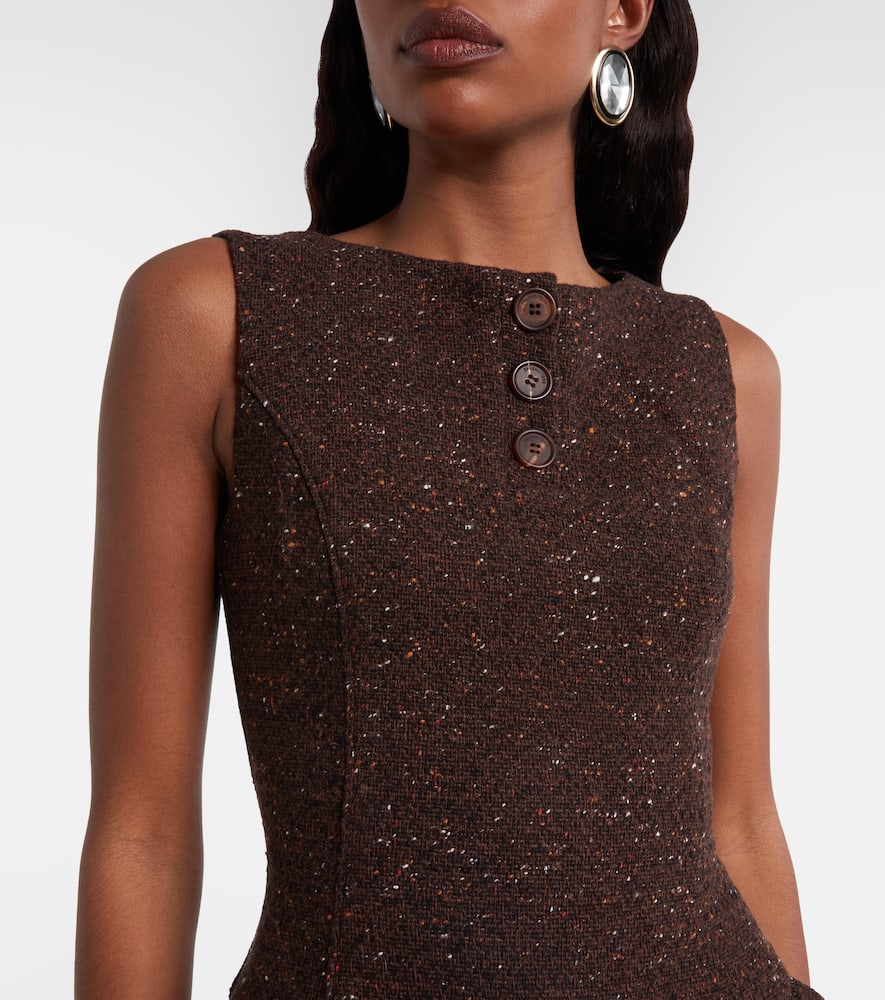Knitted wool-blend minidress