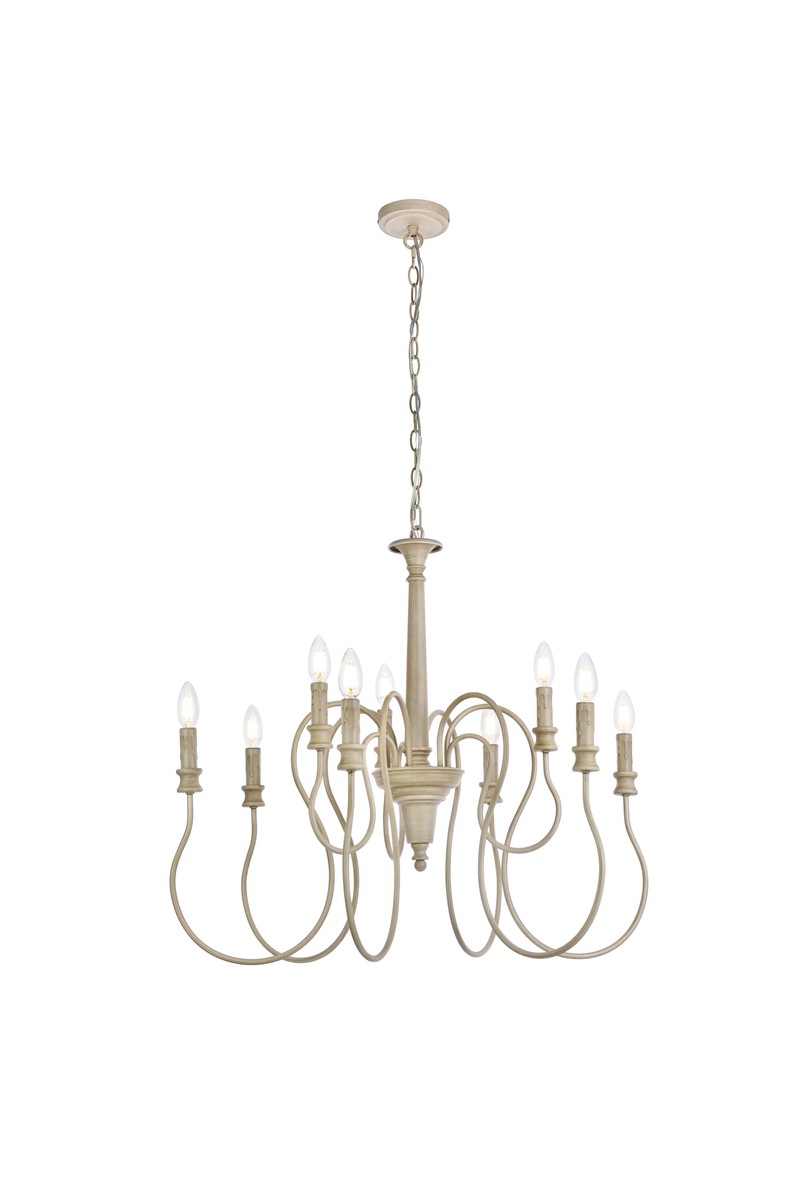 Weathered Dove Nine Light Pendant from the Flynx Collection