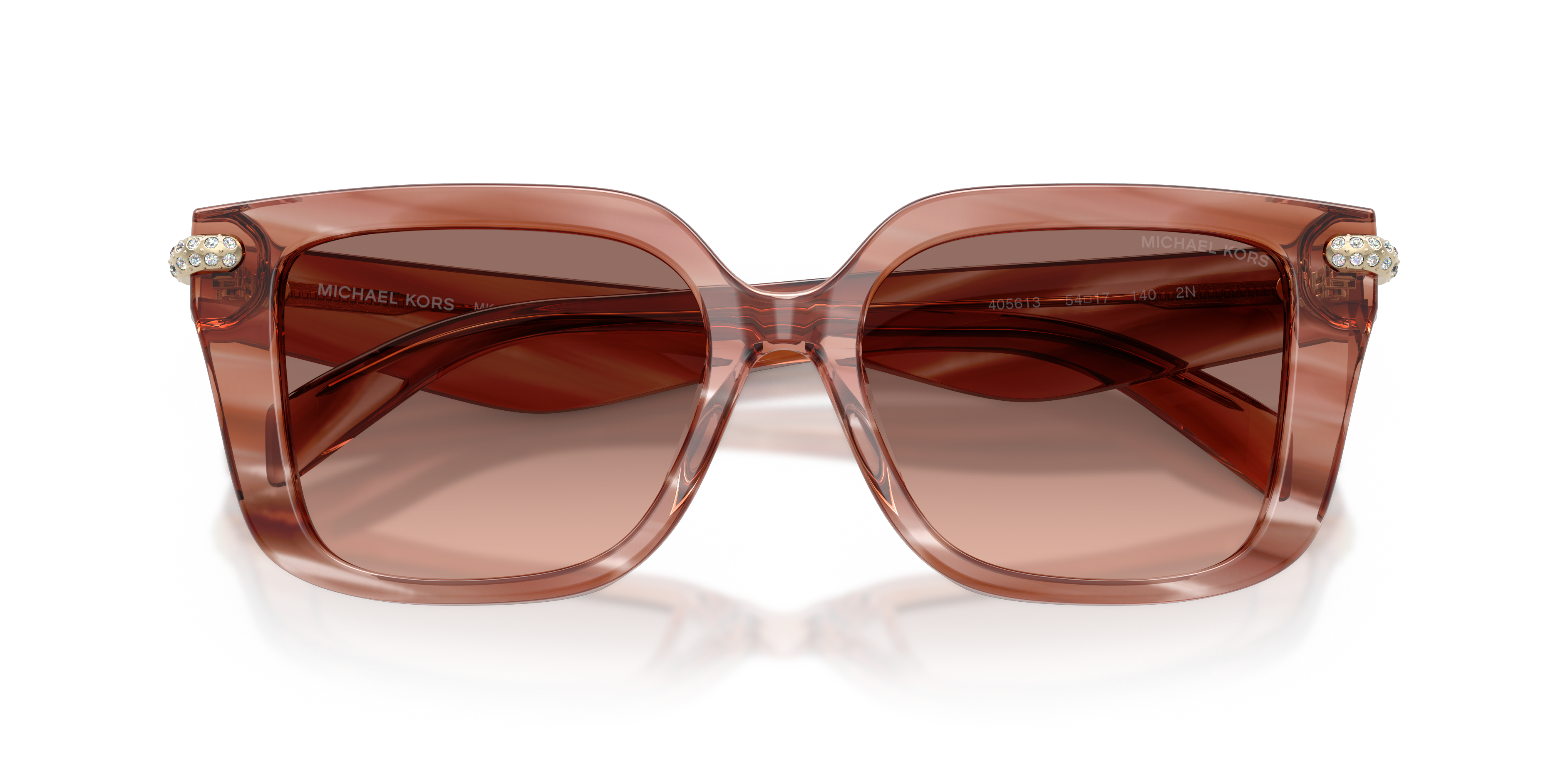 Michael Kors Vrouw Michael Kors MK2275BU SANTO DOMINGO 405613 Zonnebrillen Acetaat Roos Bruin Kwadraat Normaa