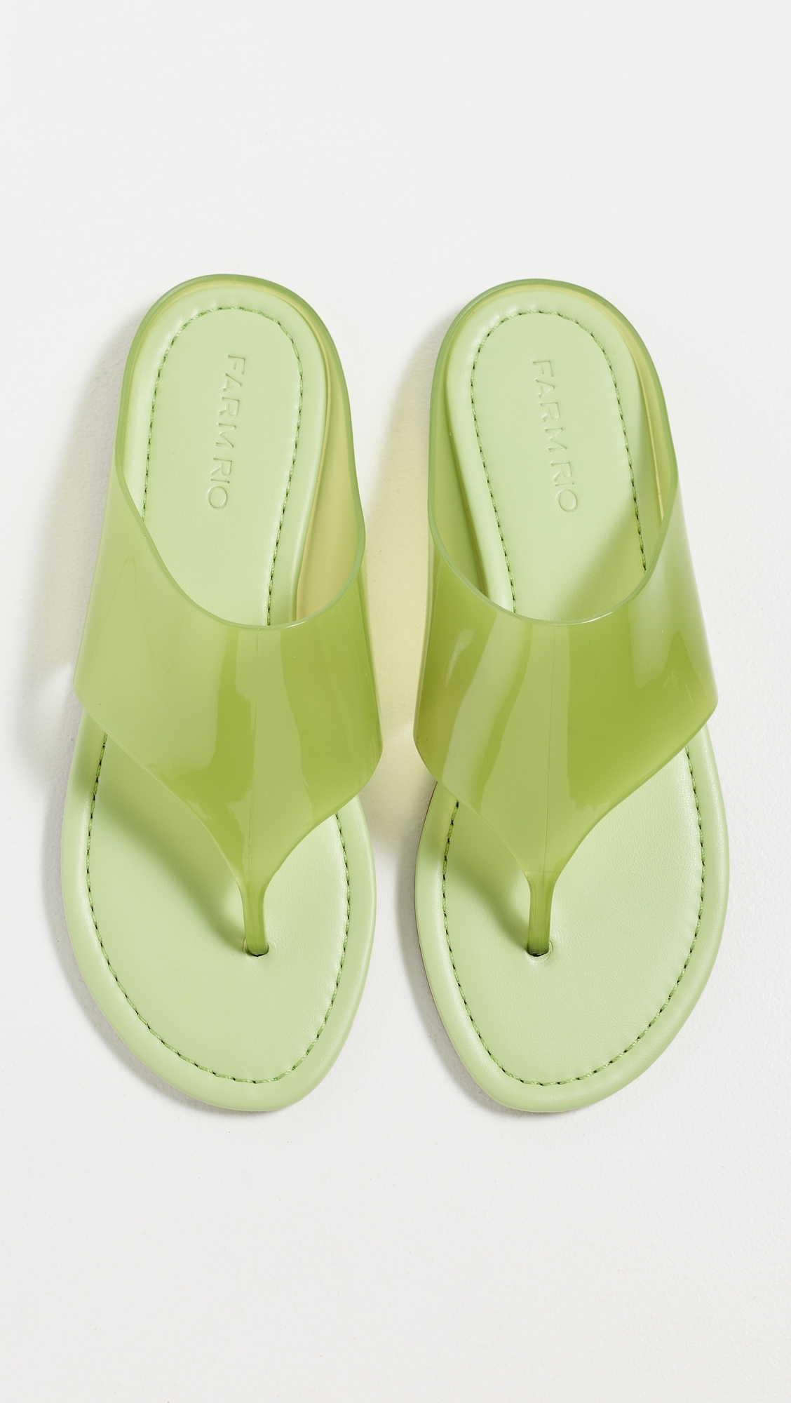 Jelly Thong Flat Sandals Sage Green