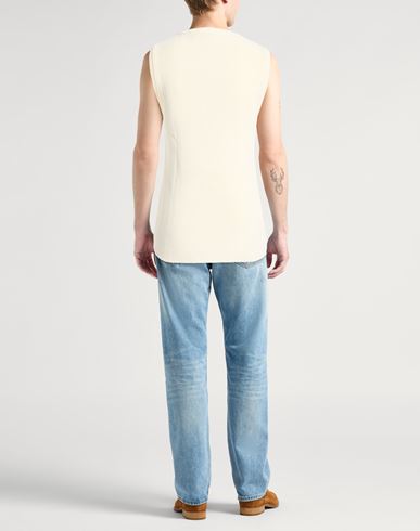Man Sweater White Size 40 Cotton, Viscose