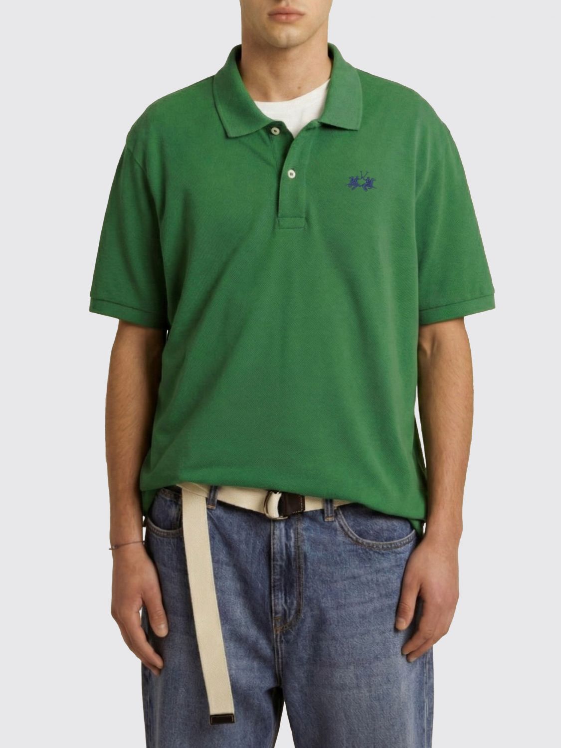 Polo Shirt Men color Green