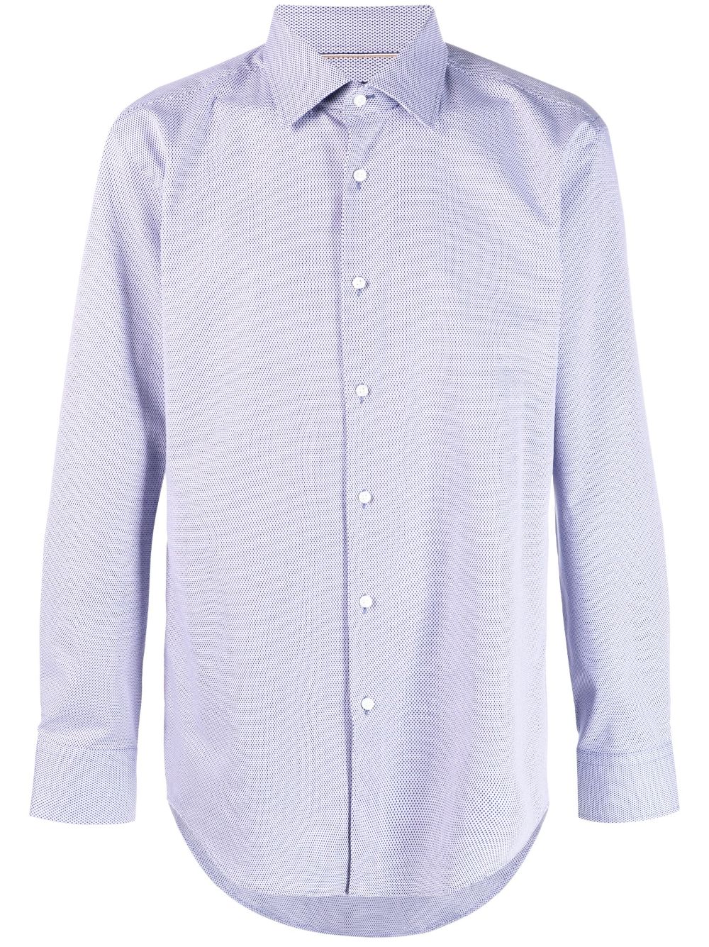 All-over micro-print shirt - Blue
