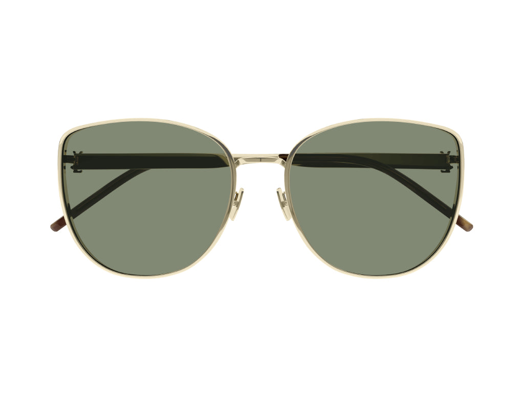SAINT LAURENT Woman SL M89 003 Sunglasses Metal Gold Green Oversize