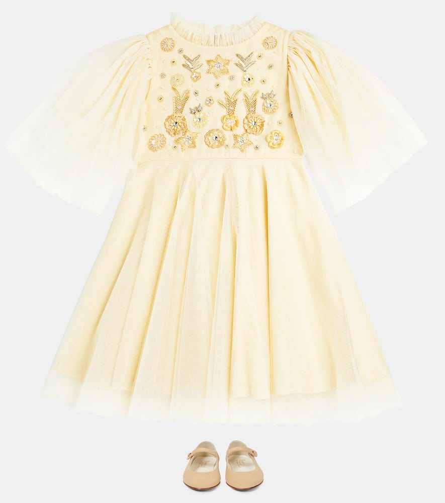 Tutu Du Monde Gilded Floral embellished tulle dress