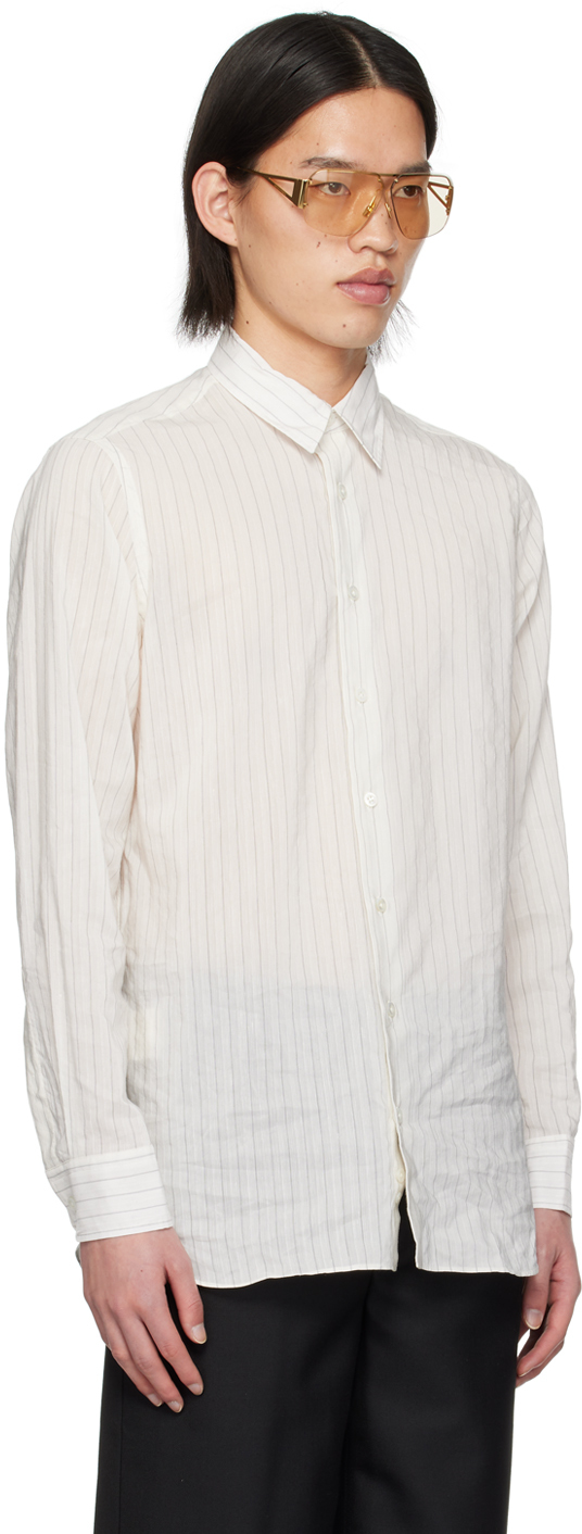 Lardini White Striped Shirt