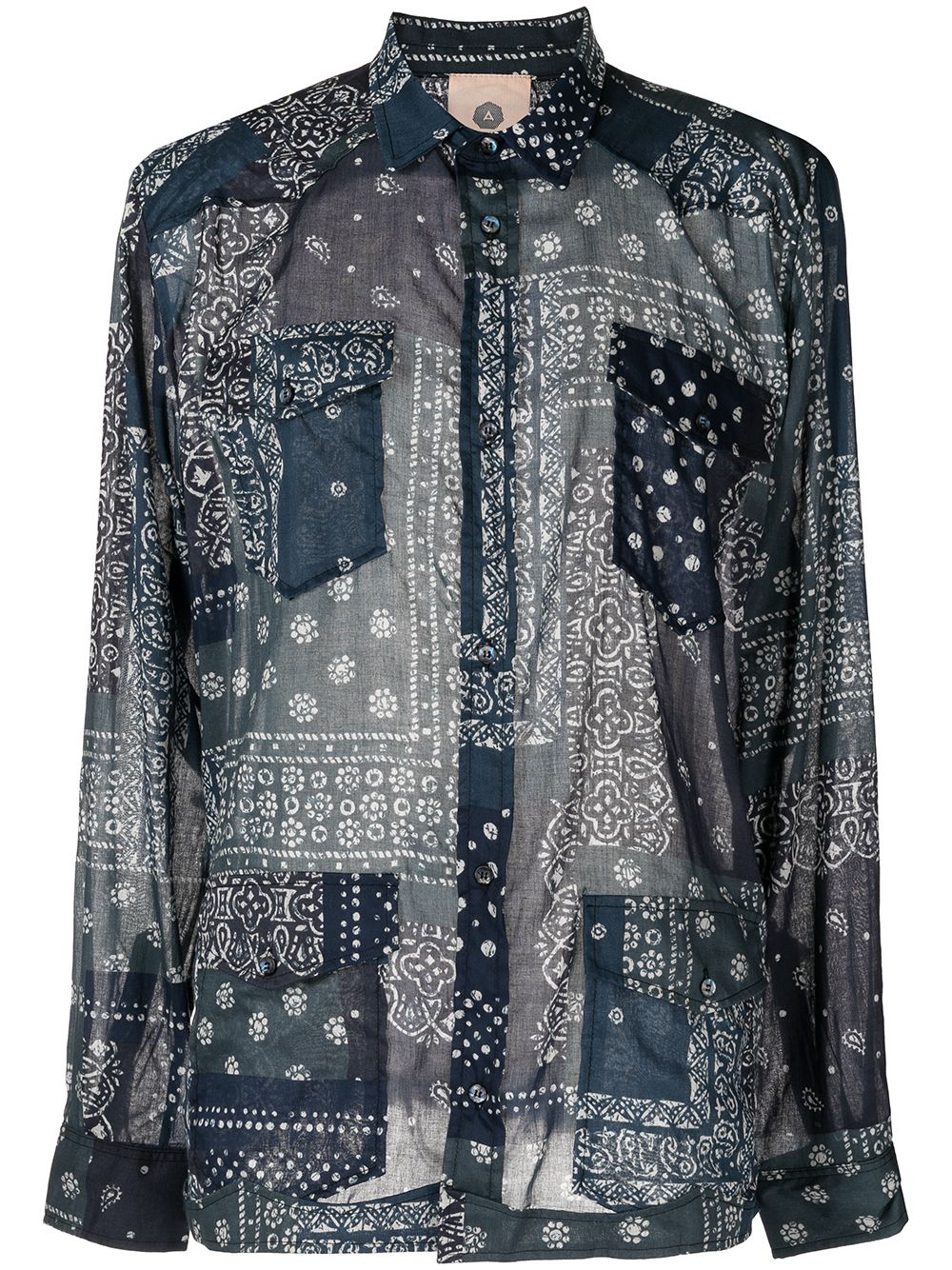 Paisley button-down shirt - Blue
