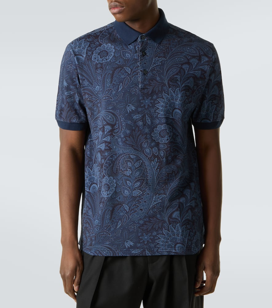 Paisley cotton polo shirt
