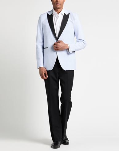 Man Blazer Sky blue Size 38 Cotton, Elastane