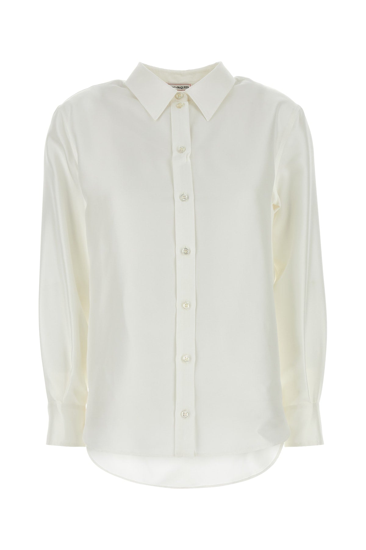 Crisp Cotton Button-Front Shirt — White