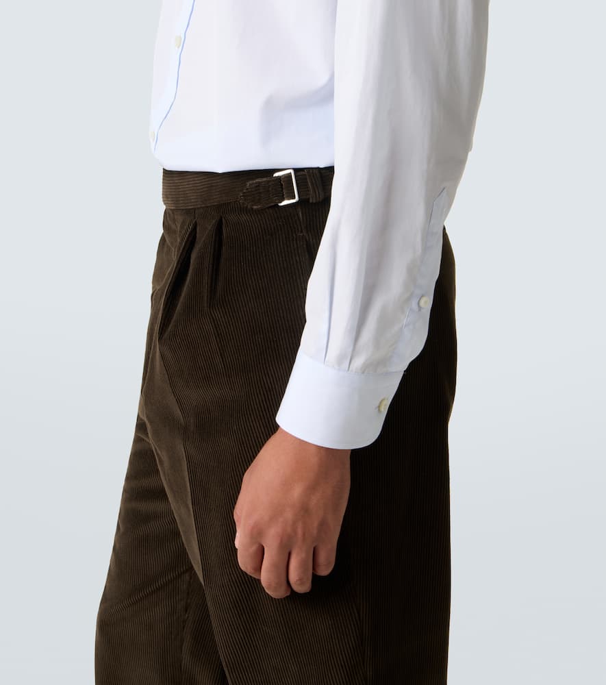Cotton and cashmere corduroy straight pants