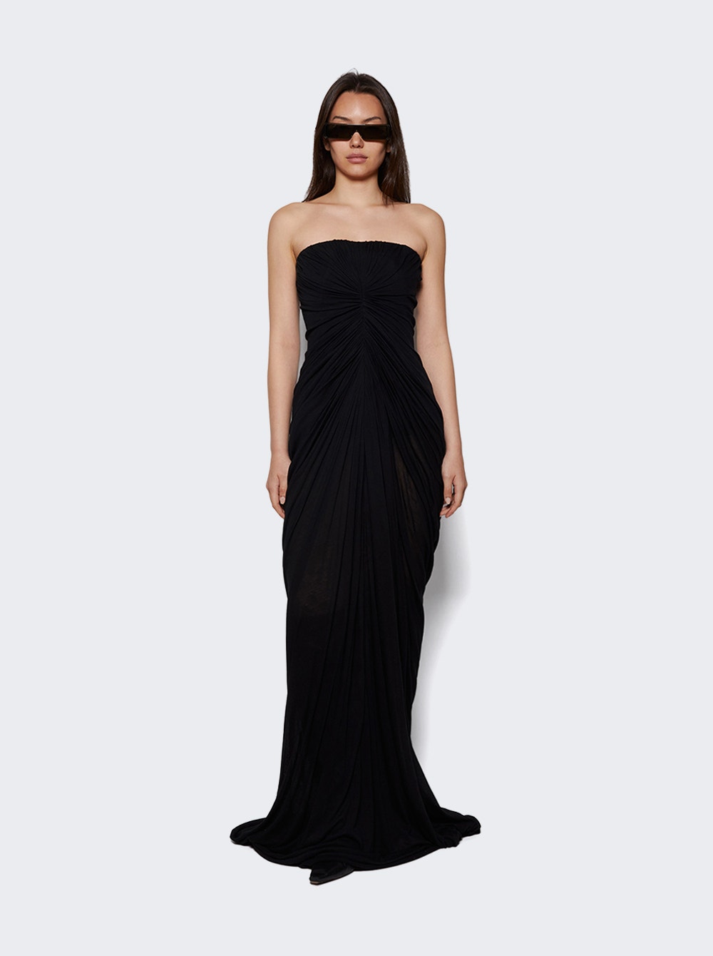 Strapless draped maxi dress - Black
