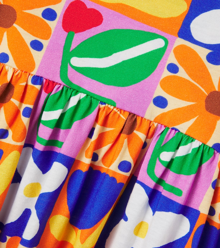 Fábula Checked floral cotton dress