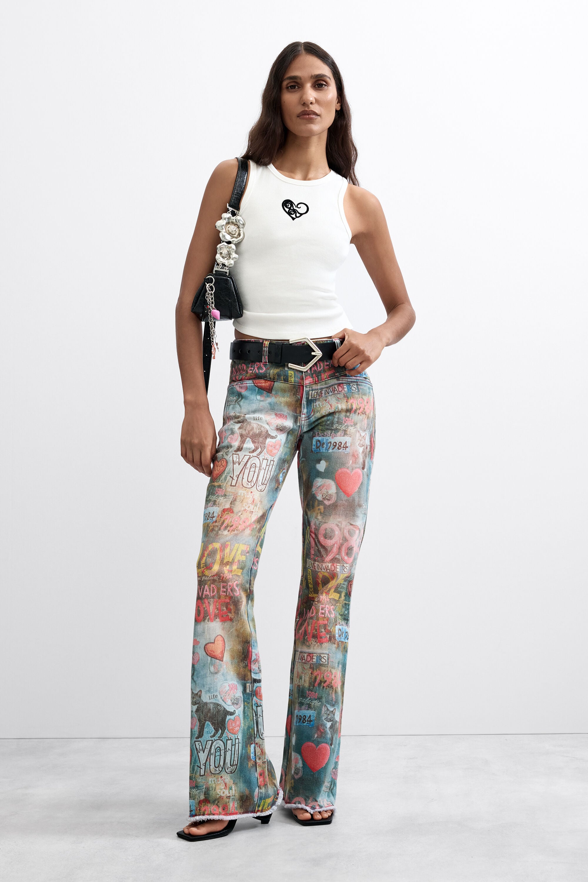 Printed Flare Jean
