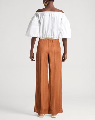 Woman Pants Camel Size 14 Viscose, Linen