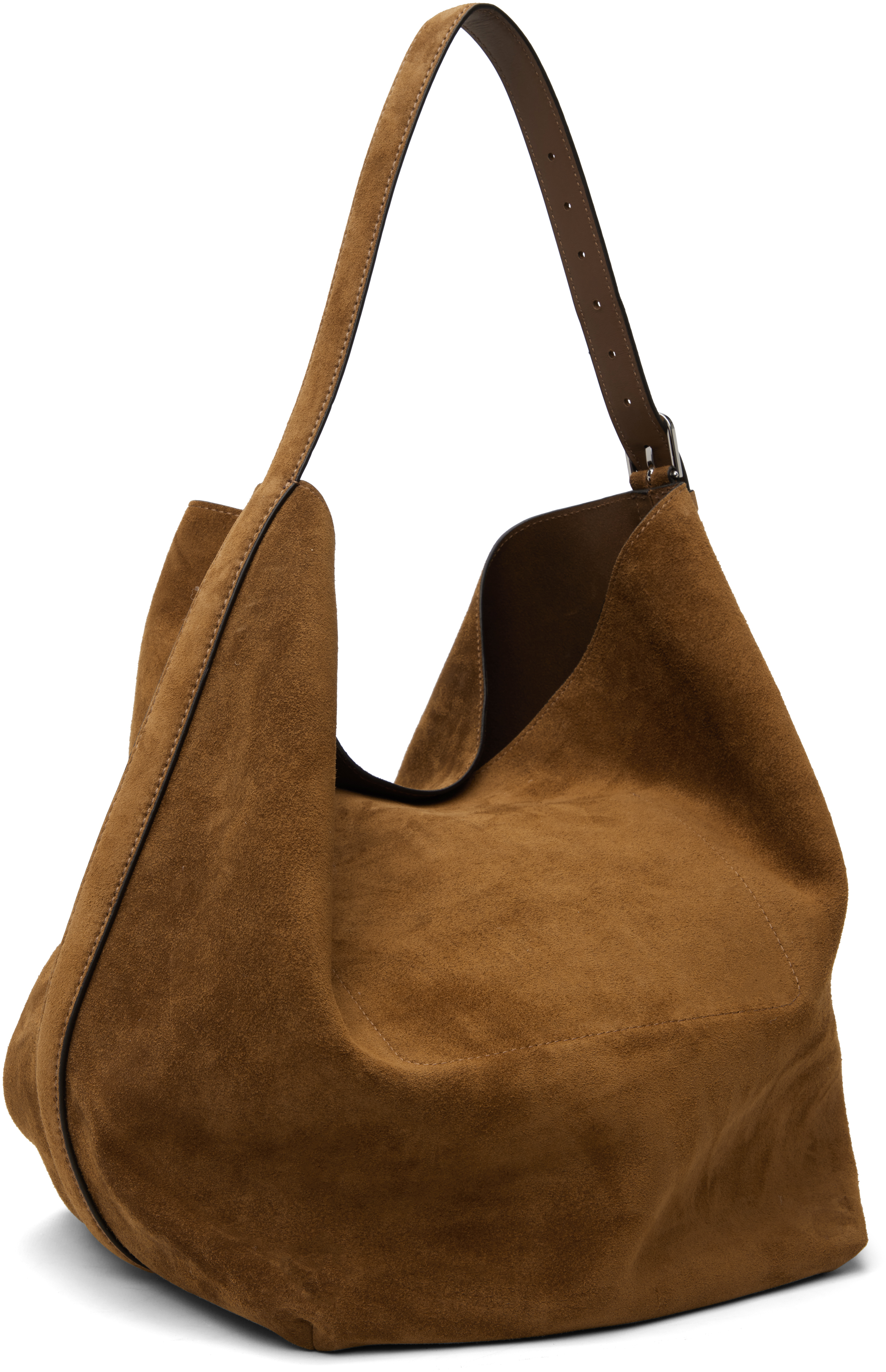 Tan Belted Suede Tote