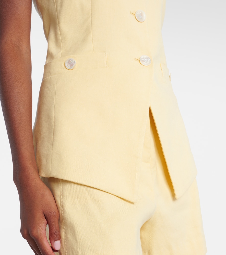 Orlinda halterneck linen-blend vest