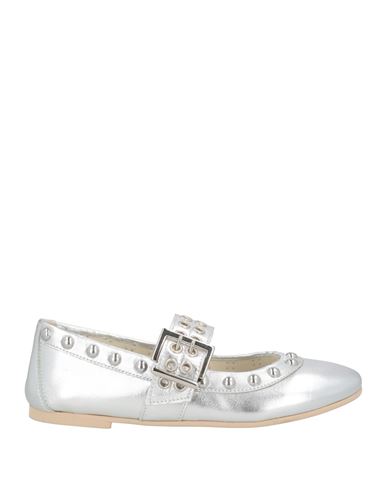 Woman Ballet flats Silver Size 5 Leather